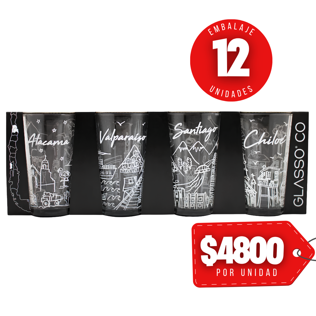 x Mayor Set 4 Vasos Chile Collection Glasso