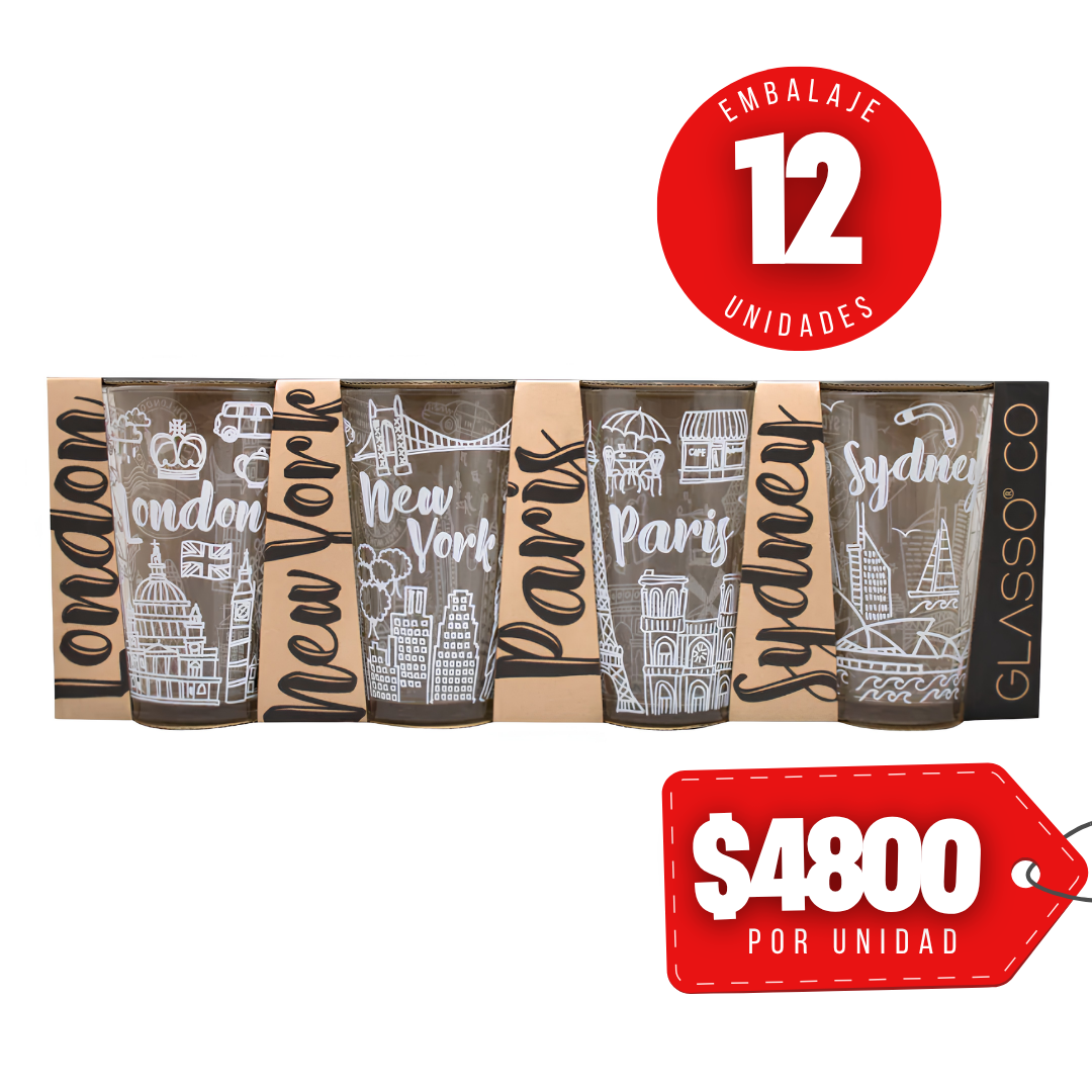 x Mayor Set 4 Vasos City Collection Glasso