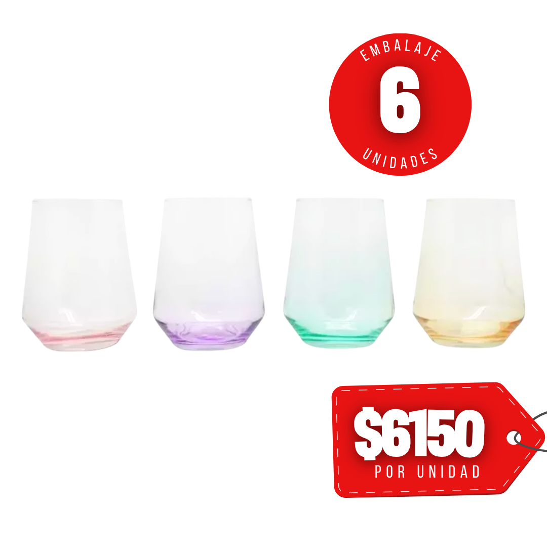 x Mayor Set 4 Vasos Color Glasso