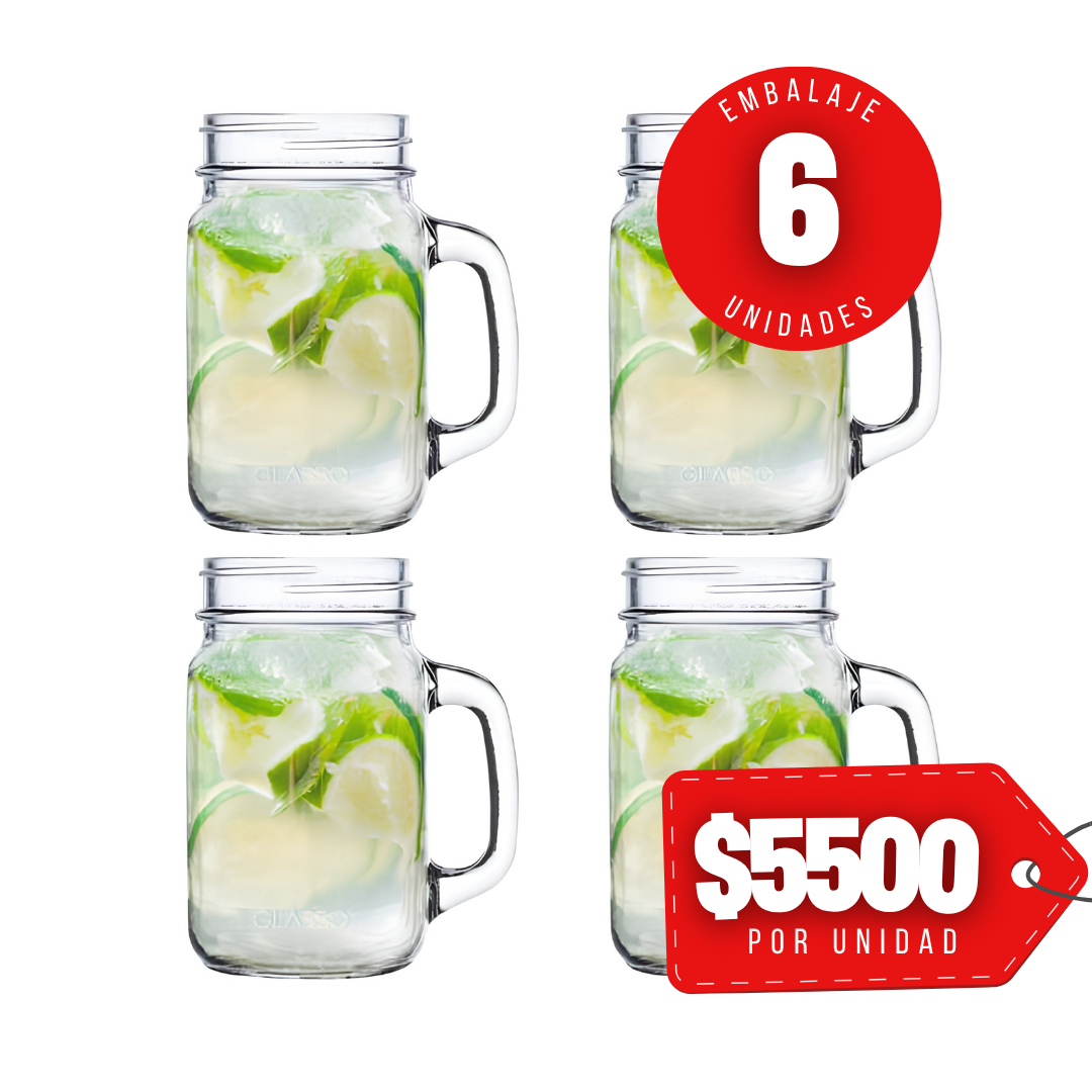 x Mayor Set 4 Vasos Mojito Mason Glasso