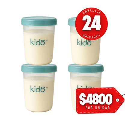 x Mayor Set 4 Vasos PP De Almacenamiento 180ml Kido