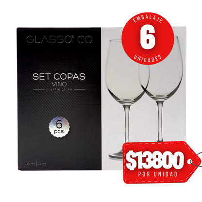 x Mayor Set Copa De Vino Cristal Glasso