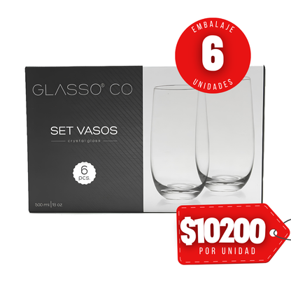 x Mayor Set Vasos 500ml Cristal Glasso