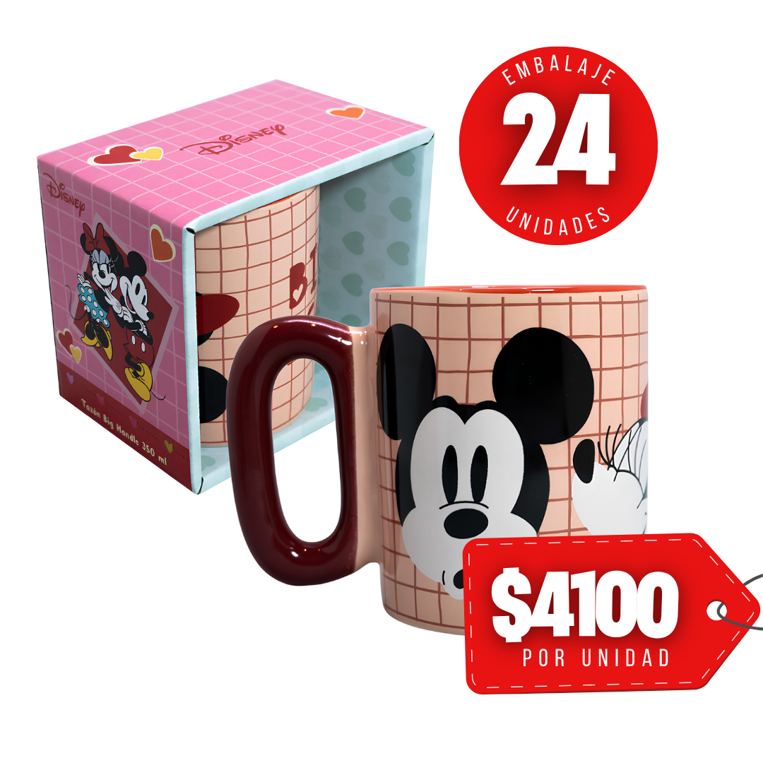 x Mayor Tazon Mickey y Minnie Big Handle Kiss 375ml Disney Dia de los Enamorados Valentin