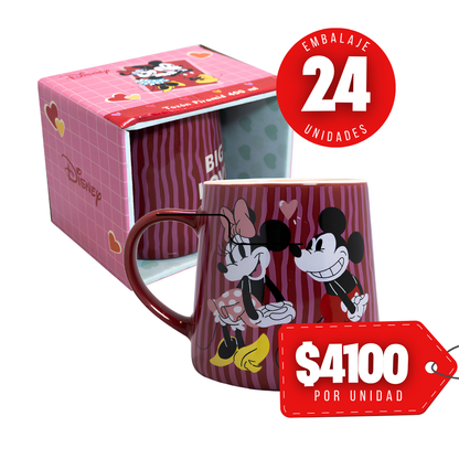 x Mayor Tazon Piramide Kiss Mickey y Minnie 400ml Disney Dia de los Enamorados Valentin