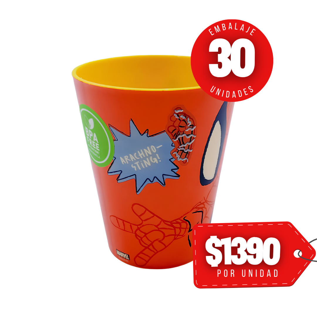 x Mayor Vaso PP 300ml Spiderman