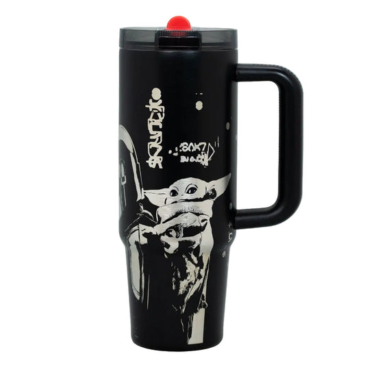 Mug Termico 30 Oz Black Star Wars Mandalorian Yoda