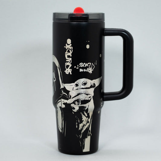 x Mayor Mug Termico 30 Oz Black Star Wars Mandalorian Yoda
